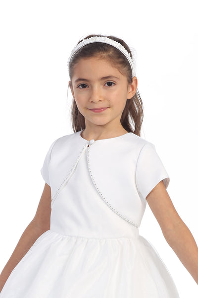 Mel Satin Girls Communion Bolero