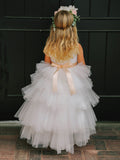 The Makayla Ruffled Tulle Girls Dress | Blush Kids