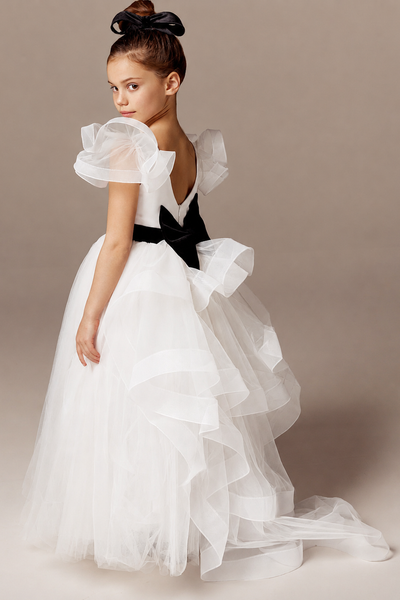 Viviene Girls Ruffled Pageant Dress | Blush Kids