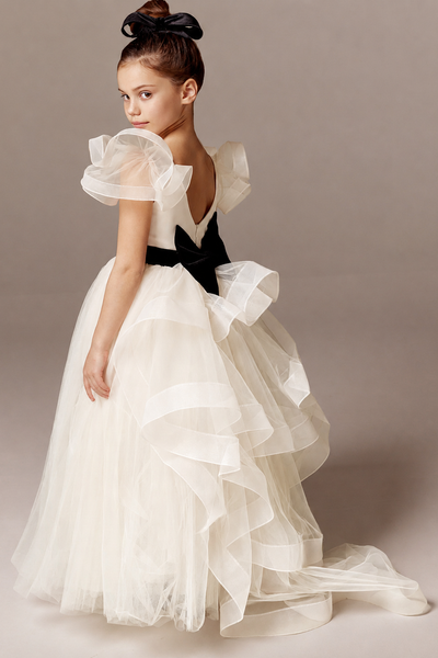 Viviene Girls Ruffled Pageant Dress | Blush Kids