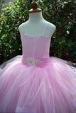 Satin Tulle Flower Girl Pageant Communion Gown Baby Birthday Dress