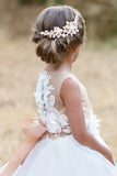 Couture Lace Satin Ivory Flower Girl Dress Communion Wedding Baby Party Dress