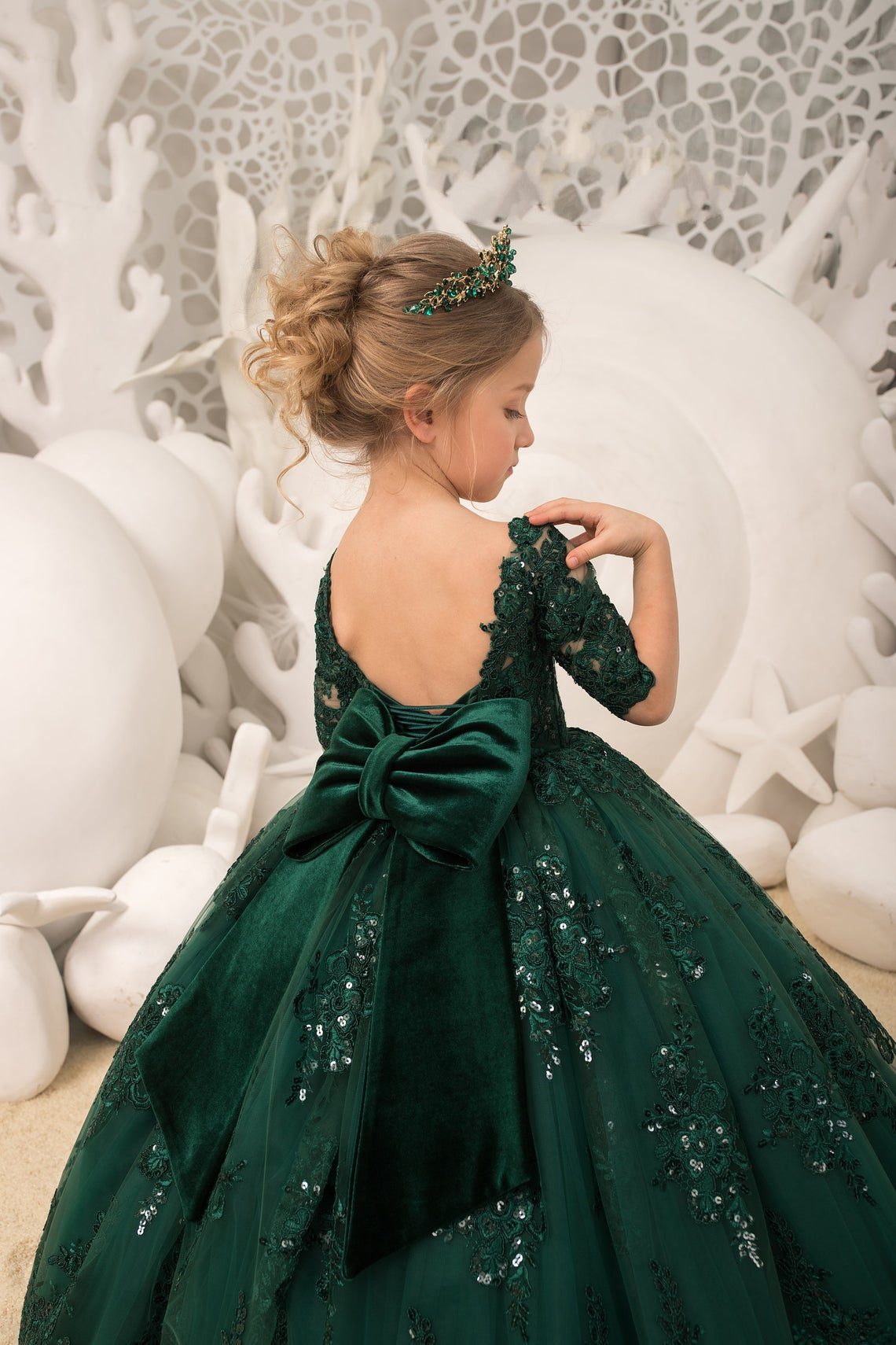 Pageant Girl Lace Tulle Gown Birthday Party Flower Girl Special Occasion Dress