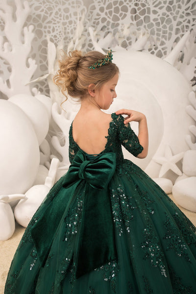 Pageant Girl Lace Tulle Gown Birthday Party Flower Girl Special Occasion Dress