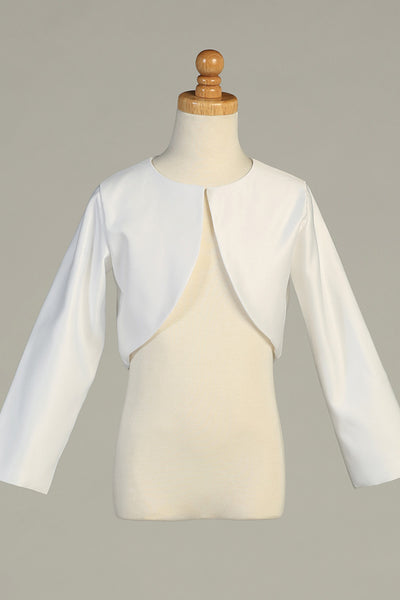 Girls Long Sleeve Satin Bolero Jacket | Special Occasion