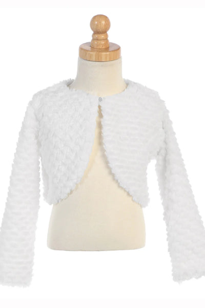 Girls Ivory Whisper Faux Fur Bolero Jacket