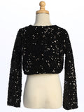 Girls Celestique Sequin Velvet Bolero Jacket