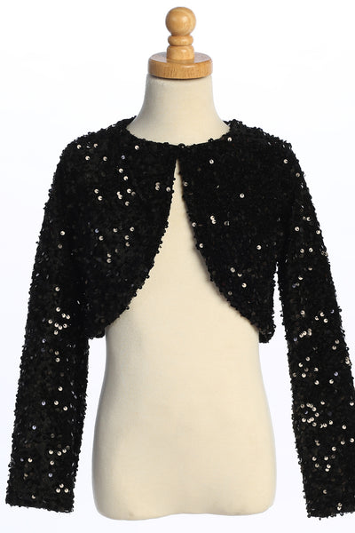 Girls Celestique Sequin Velvet Bolero Jacket