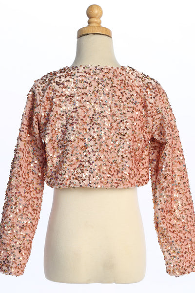Girls Celestique Sequin Velvet Bolero Jacket