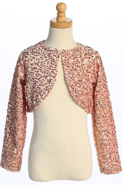 Girls Celestique Sequin Velvet Bolero Jacket