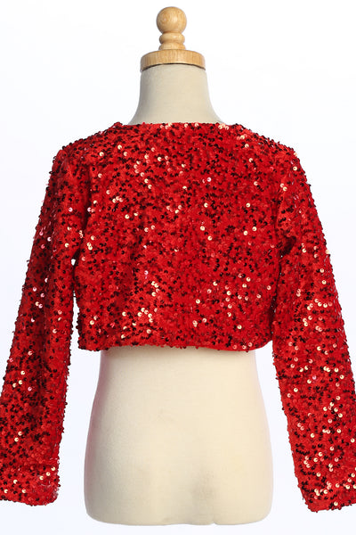 Girls Celestique Sequin Velvet Bolero Jacket