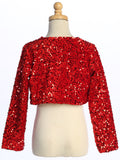 Girls Celestique Sequin Velvet Bolero Jacket