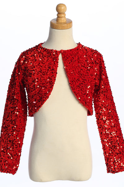 Girls Celestique Sequin Velvet Bolero Jacket