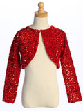 Girls Celestique Sequin Velvet Bolero Jacket