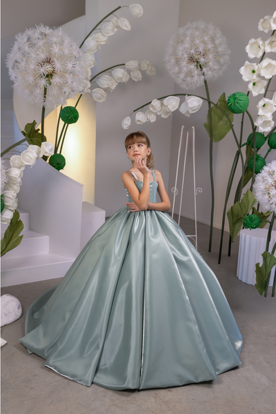 Mirella Grace Girls Satin Ball Gown | Fashion Couture Dress