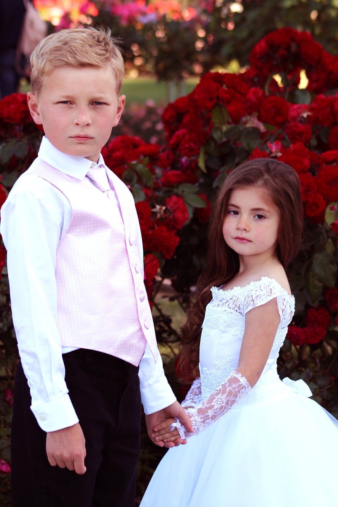 White Lace Communion Gown Flower Girl Tulle Dress Baby Baptism Gown