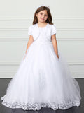 Cora Communion Dress - Lace Bodice Gown with Bolero Jacket