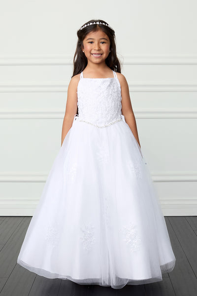 Melody Communion Dress - Tulle Gown with Rhinestone Accents
