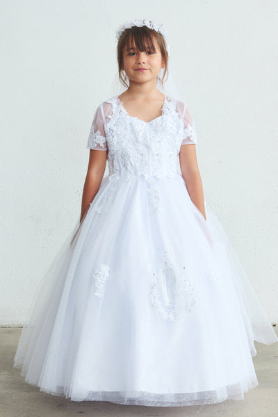 Mariselle Radiance Communion Dress with Lace Bolero
