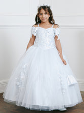 3D Flower Communion Dress with Cape for Girls