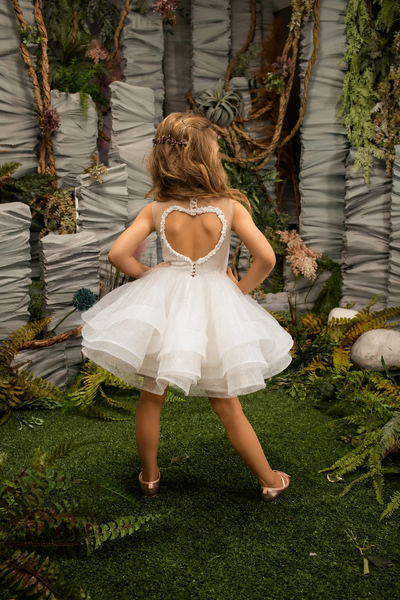 Girls Pageant Dress Heart Back Tulle | Fashion Couture