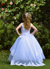 1st Communion Girls Birthday Flower Girl Lace And Tulle Toddler Dress