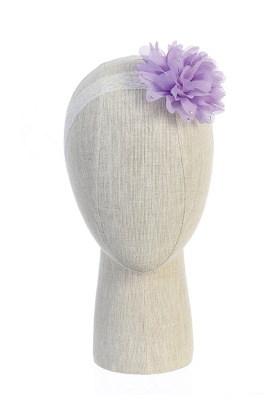 Lace Flower Girl Headband with Rhinestone Flower