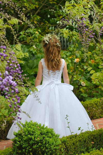 1st Communion Girls Birthday Flower Girl Lace And Tulle Toddler Dress