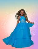 2Cute Kate Parker Girls Pageant Dress | Orange & Turquoise Gown