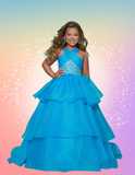 2Cute Kate Parker Girls Pageant Dress | Orange & Turquoise Gown