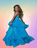 2Cute Kate Parker Girls Pageant Dress | Orange & Turquoise Gown