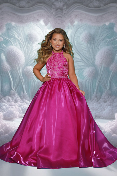 2Cute Kate Parker Girls Pageant Dress – Magenta & Royal Gown