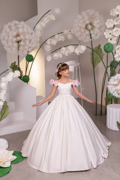 White Couture Girls Pageant Ball Gown | Luxury Fashion Couture Dress
