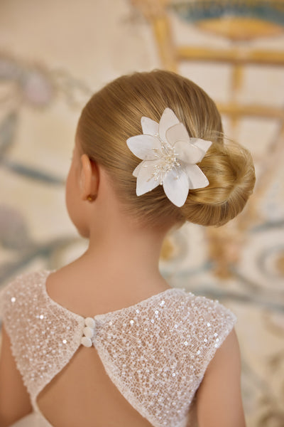 Elara White Communion Dress | Pentelei Couture