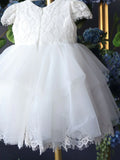 Liana Belle Baby Girl Baptism Dress – Tulle & Lace