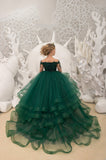 Girl Pageant Lace Tulle Gown Special Occasion Flower Girl Birthday Dress