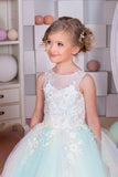 Pageant Girl Dress Birthday Tulle Floor Length Gown Flower Girl Dress