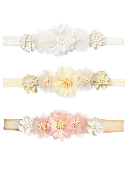 Baby Floral Headband for Christening & Special Occasion