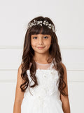 The Aurora Flower Girl Crown With Satin Ties