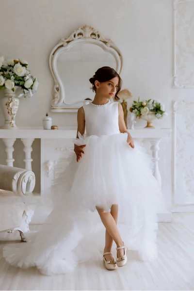 Kaleah Wedding Flower Girl Dress in Satin