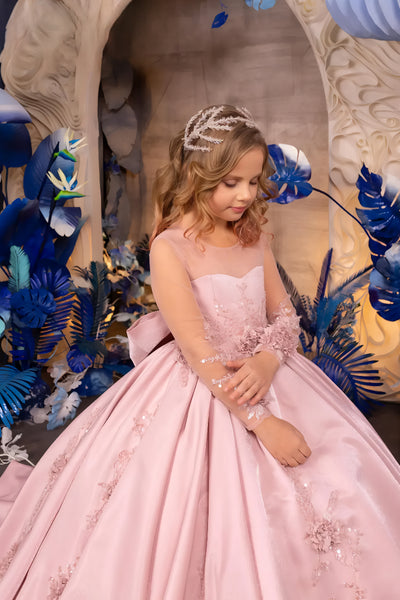 Marcella Rose – Pink Couture Flower Girl & Special Occasion Gown