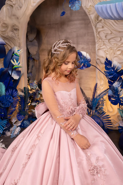 Marcella Rose – Pink Couture Flower Girl & Special Occasion Gown
