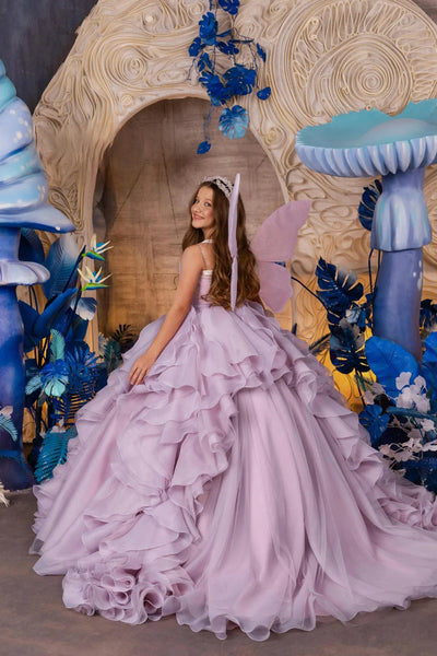 Maristella Ruffle Lilac Couture Gown – Girls’ Special Occasion Dress