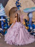 Maristella Ruffle Lilac Couture Gown – Girls’ Special Occasion Dress