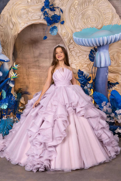Maristella Ruffle Lilac Couture Gown – Girls’ Special Occasion Dress
