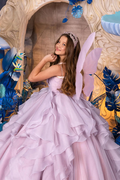 Maristella Ruffle Lilac Couture Gown – Girls’ Special Occasion Dress