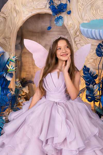 Maristella Ruffle Lilac Couture Gown – Girls’ Special Occasion Dress