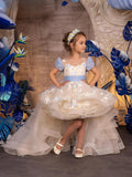 Lucina Butterfly Gown – Couture High Low Pageant Dress for Girls