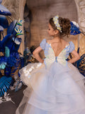 Lucina Butterfly Gown – Couture High Low Pageant Dress for Girls