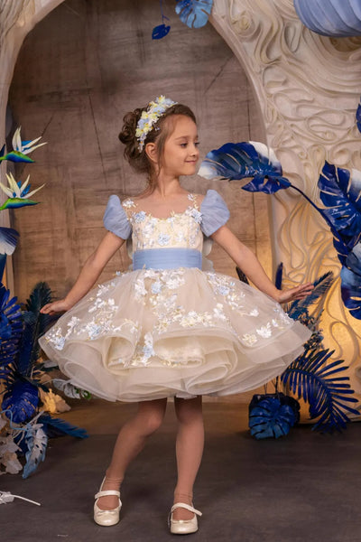 Lucina Butterfly Gown – Couture High Low Pageant Dress for Girls